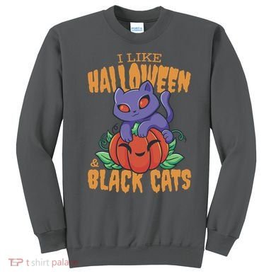 I Like Halloween And Black Cats Sweatshirt