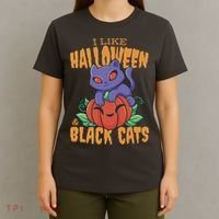 I Like Halloween And Black Cats T-Shirt thumb 4