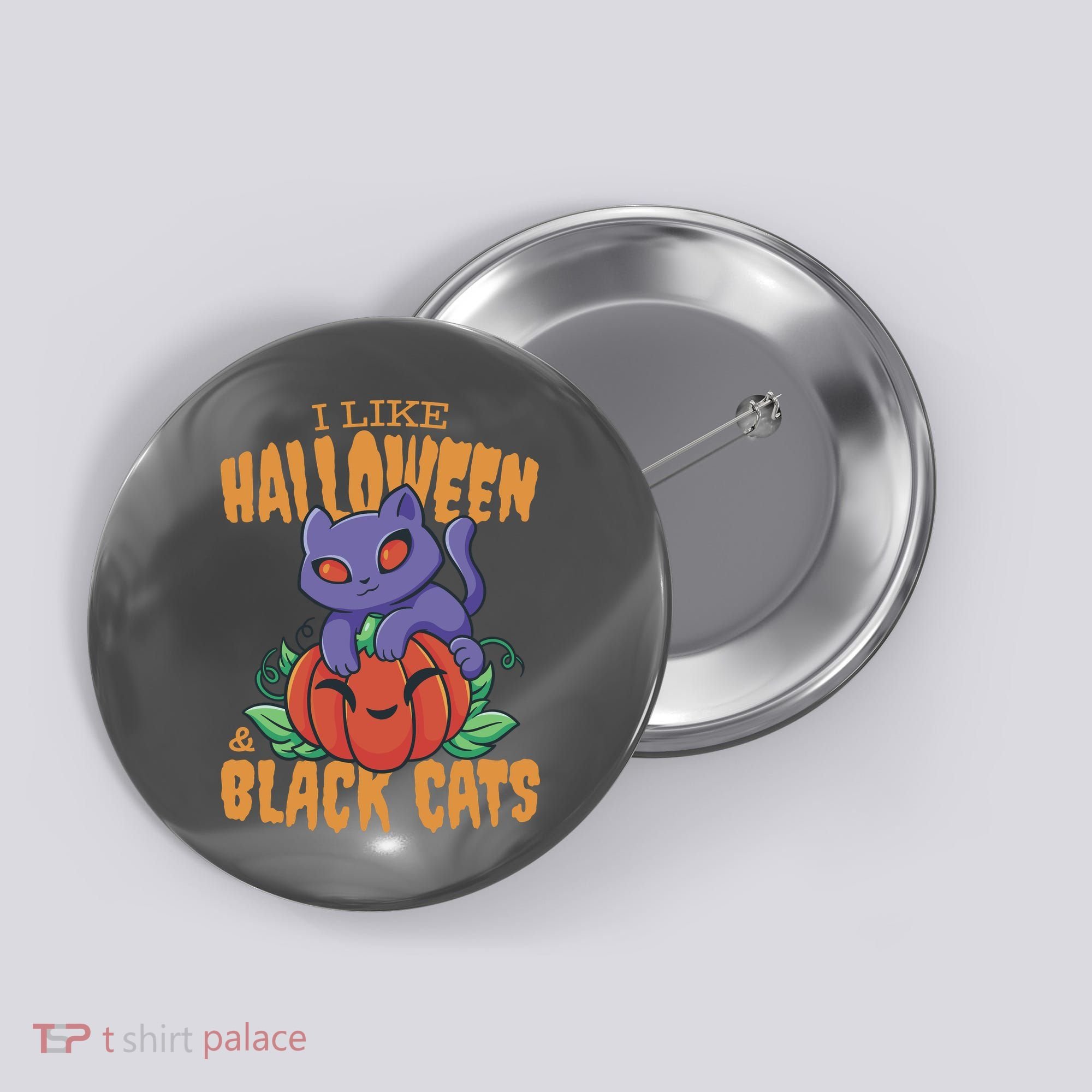I Like Halloween And Black Cats Button