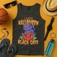 I Like Halloween And Black Cats Tank Top thumb 4