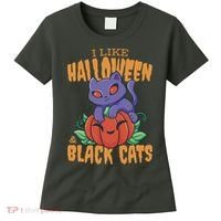 I Like Halloween And Black Cats Women's T-Shirt thumb 0