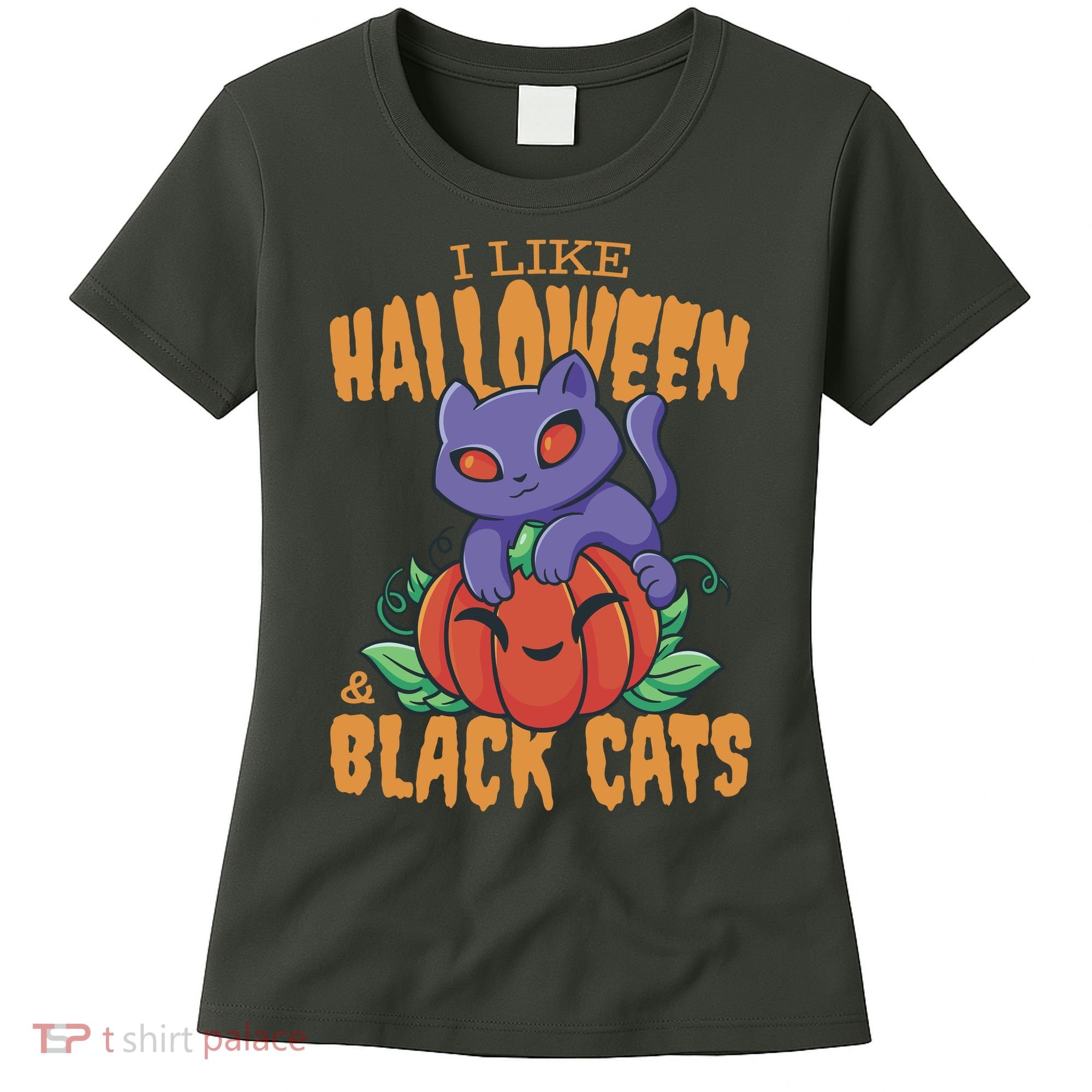I Like Halloween And Black Cats Women's T-Shirt