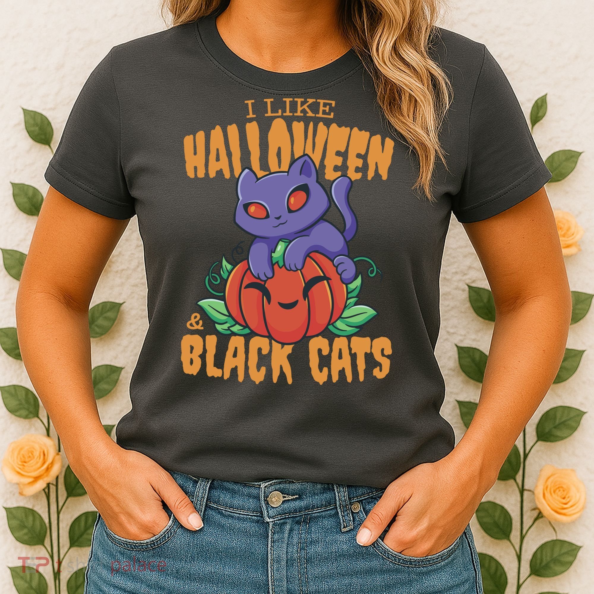 I Like Halloween And Black Cats Women's T-Shirt