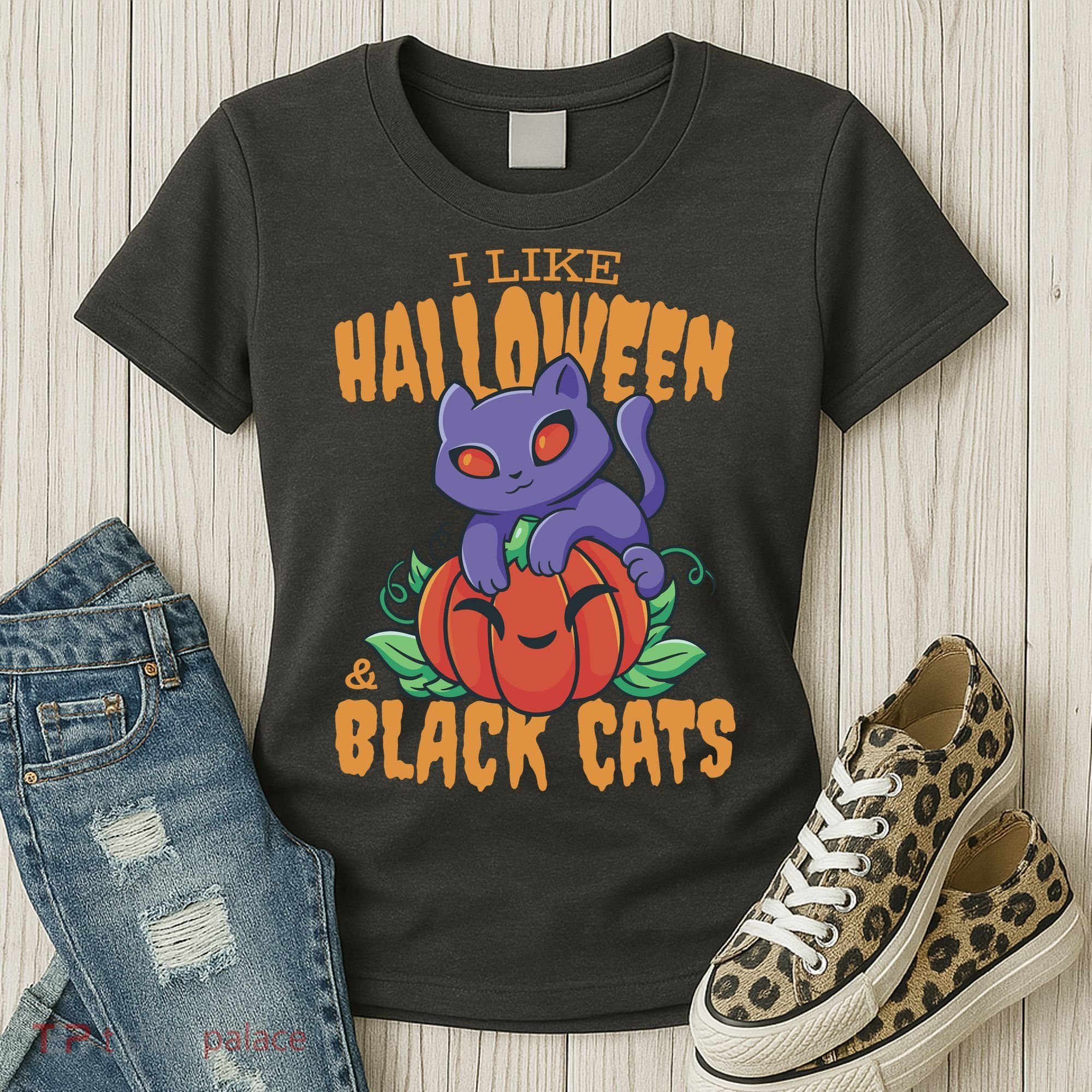I Like Halloween And Black Cats Women's T-Shirt