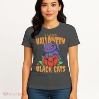 I Like Halloween And Black Cats Women's T-Shirt thumb 4