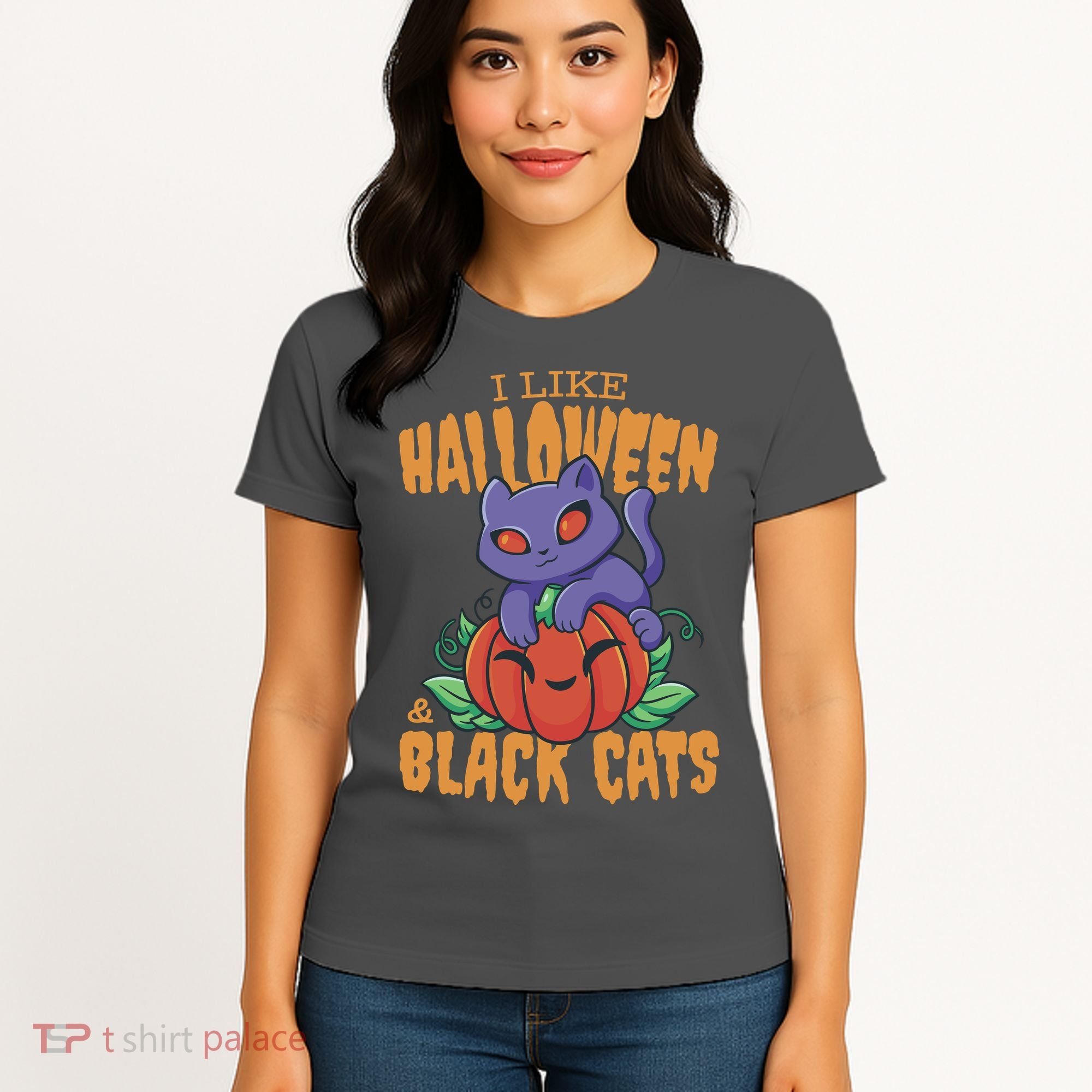 I Like Halloween And Black Cats Women's T-Shirt