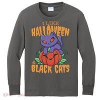 I Like Halloween And Black Cats Kids Long Sleeve Shirt thumb 0