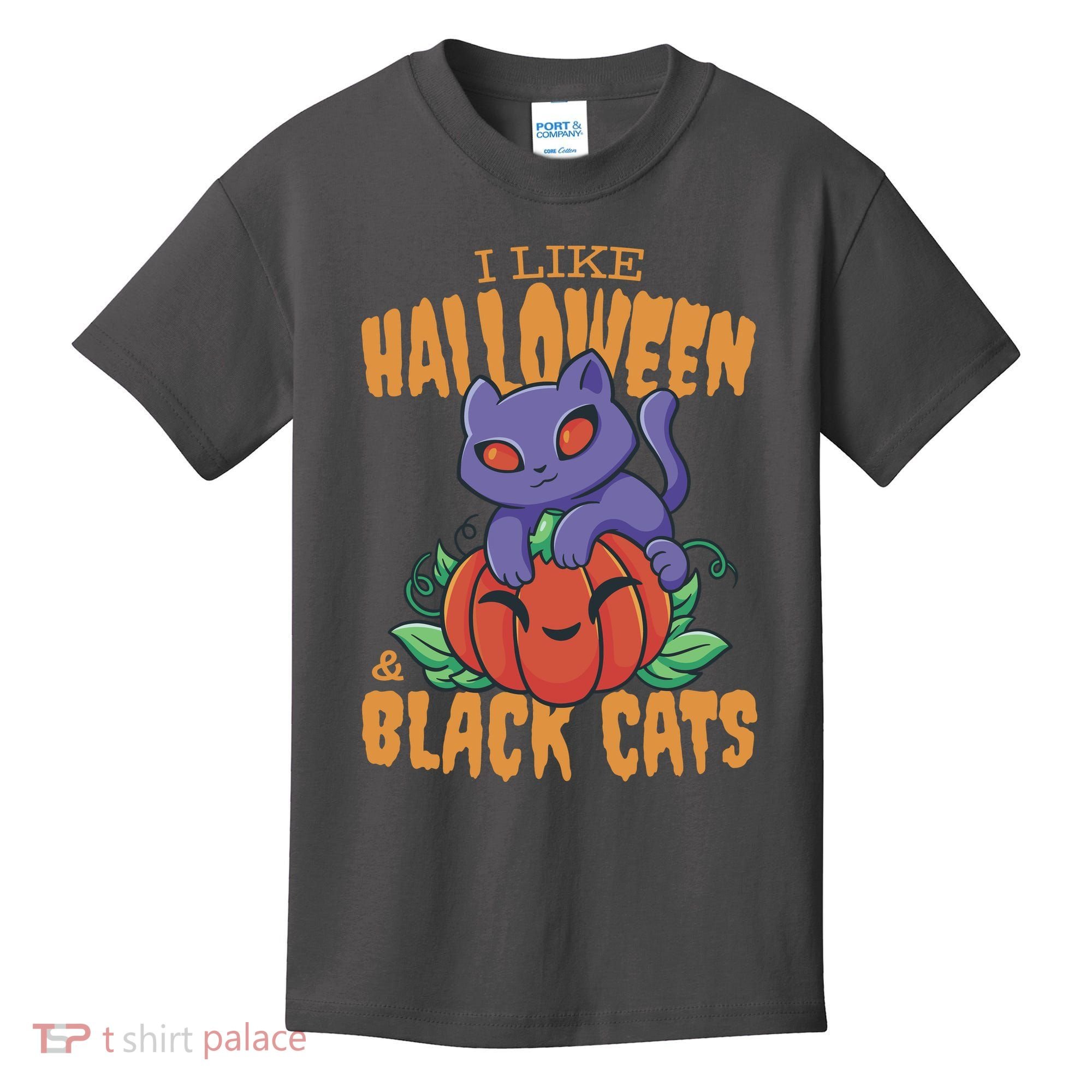I Like Halloween And Black Cats Kids T-Shirt