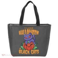 I Like Halloween And Black Cats Tote Bag thumb 0