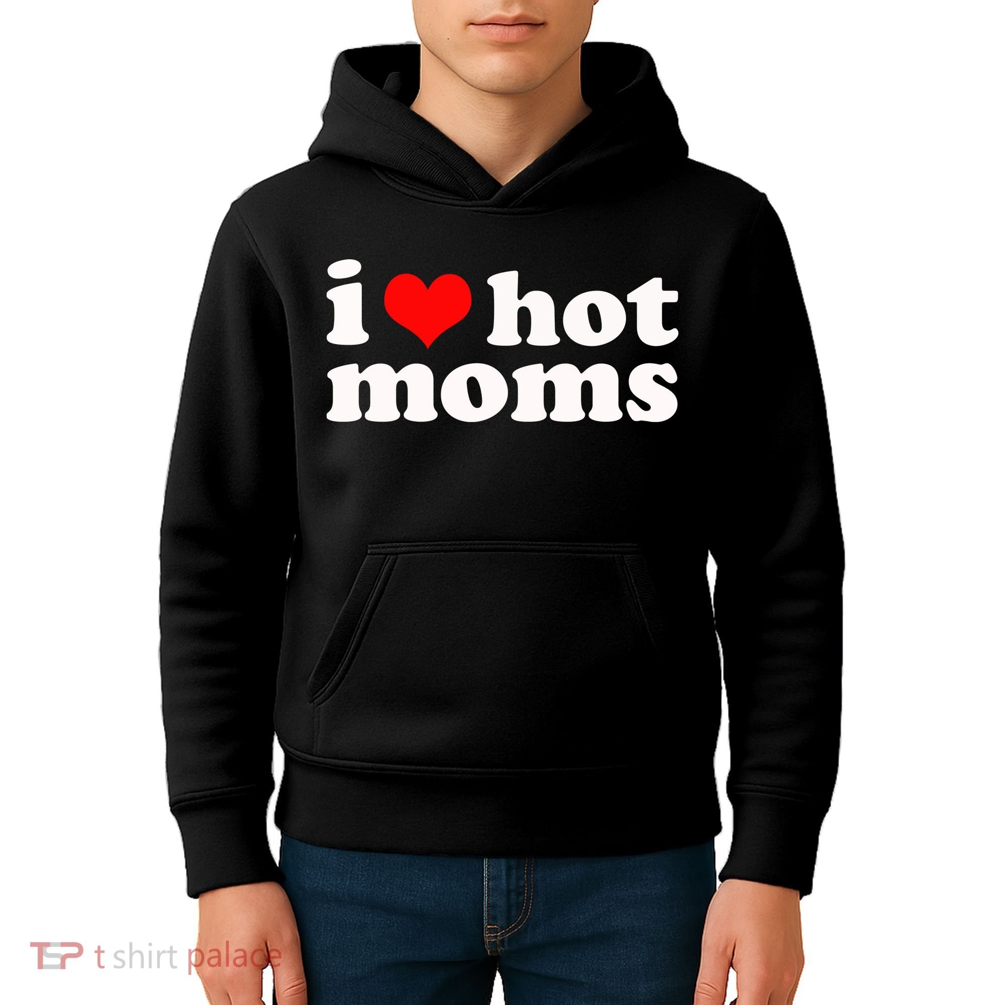 I Love Hot Moms Kids Hoodie