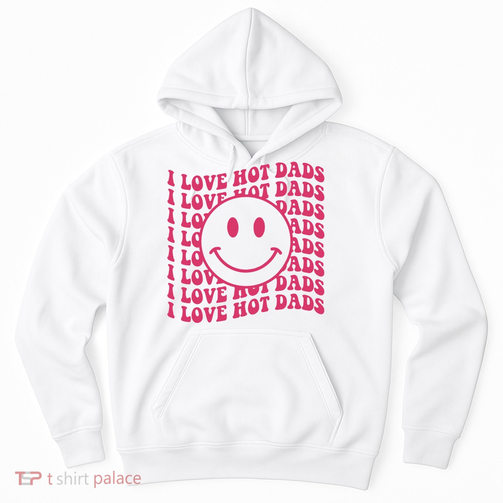I Love Hot Dads Retro Funny Red Heart Love Dads Hoodie