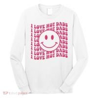 I Love Hot Dads Retro Funny Red Heart Love Dads Long Sleeve Shirt thumb 0