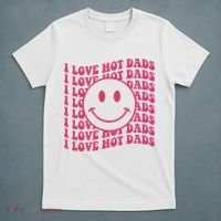 I Love Hot Dads Retro Funny Red Heart Love Dads T-Shirt thumb 5