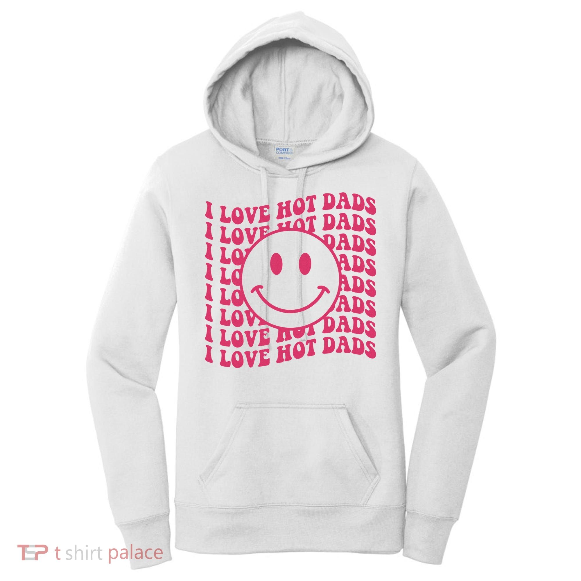 I Love Hot Dads Retro Funny Red Heart Love Dads Women's Hoodie