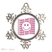 I Love Hot Dads Retro Funny Red Heart Love Dads Ornament thumb 0