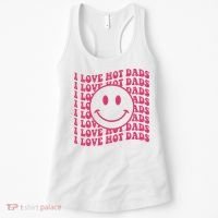 I Love Hot Dads Retro Funny Red Heart Love Dads Women's Tank Top thumb 0