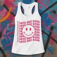 I Love Hot Dads Retro Funny Red Heart Love Dads Women's Tank Top thumb 3