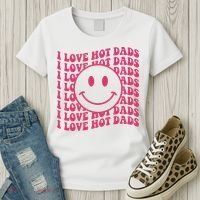 I Love Hot Dads Retro Funny Red Heart Love Dads Women's T-Shirt thumb 3