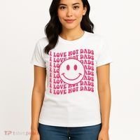 I Love Hot Dads Retro Funny Red Heart Love Dads Women's T-Shirt thumb 4