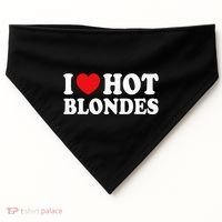 I Love Hot Blondes I Heart Hot Blonde USA-Made Doggie Bandana thumb 0