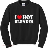 I Love Hot Blondes I Heart Hot Blonde Kids Sweatshirt thumb 0
