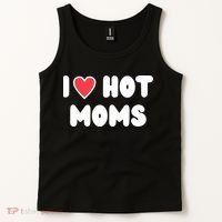 I Love Hot Moms Funny Red Heart Love Moms Tank Top thumb 2