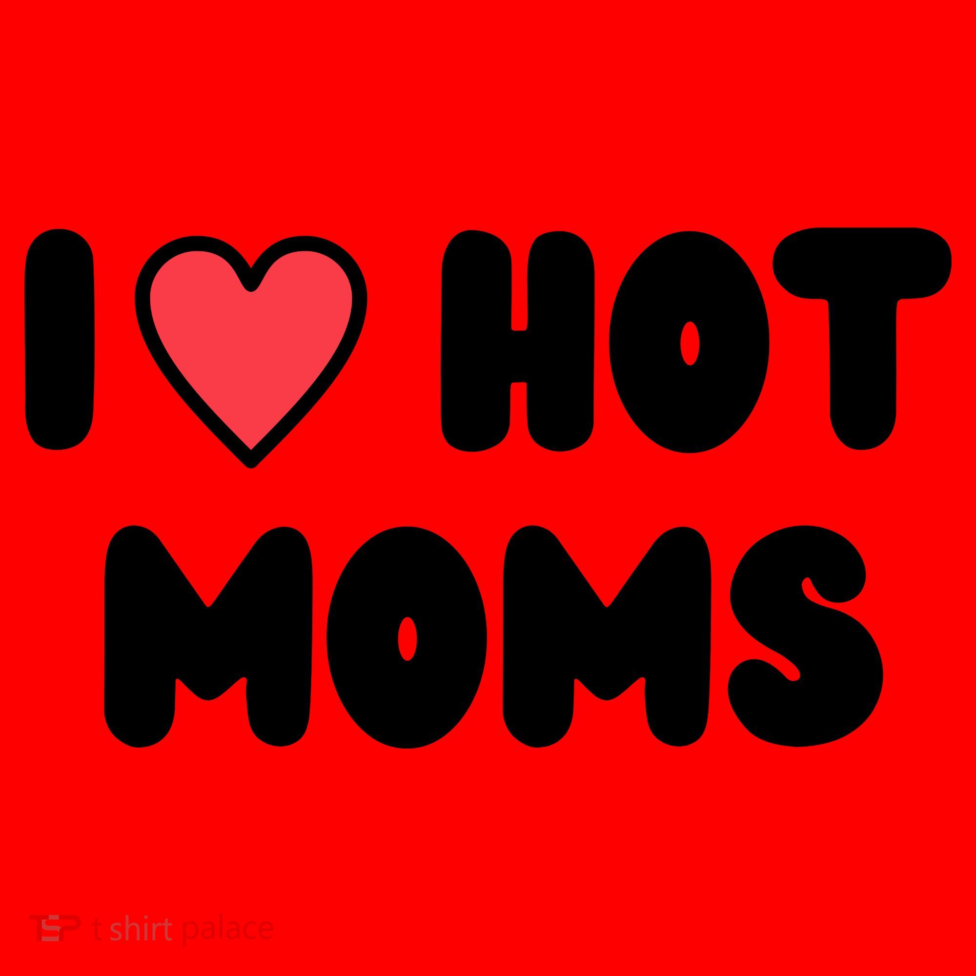 I Love Hot Moms Funny Red Heart Love Moms Santa Hat