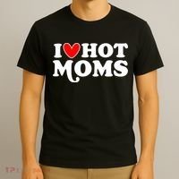 I Love Hot Moms I Heart Hot Moms Milf Funny T-Shirt thumb 3