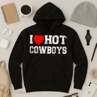 I Love Hot Cowboys, I Heart Hot Cowboys Lover Hoodie thumb 3