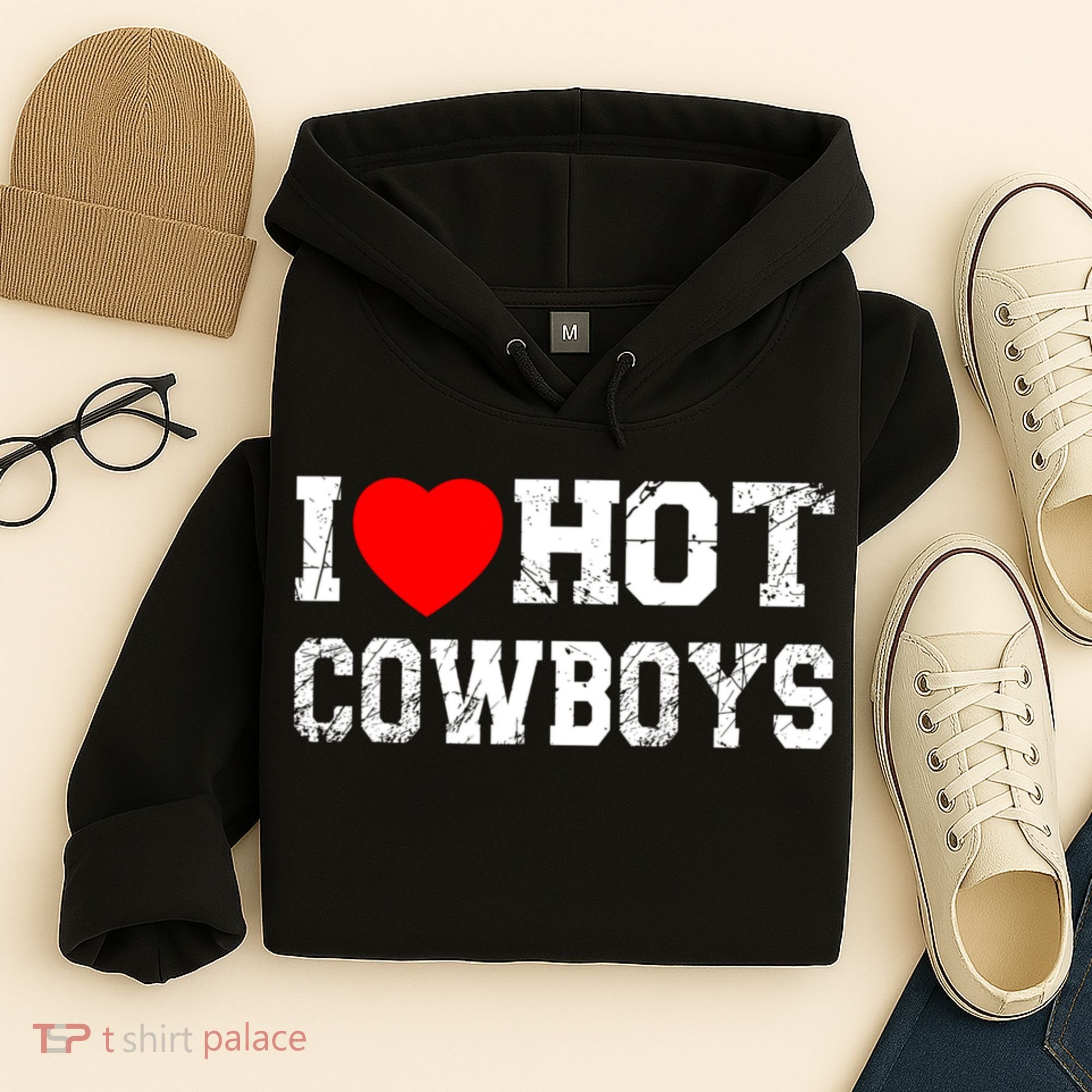 I Love Hot Cowboys, I Heart Hot Cowboys Lover Hoodie