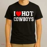 I Love Hot Cowboys, I Heart Hot Cowboys Lover T-Shirt thumb 3