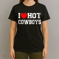 I Love Hot Cowboys, I Heart Hot Cowboys Lover T-Shirt thumb 4