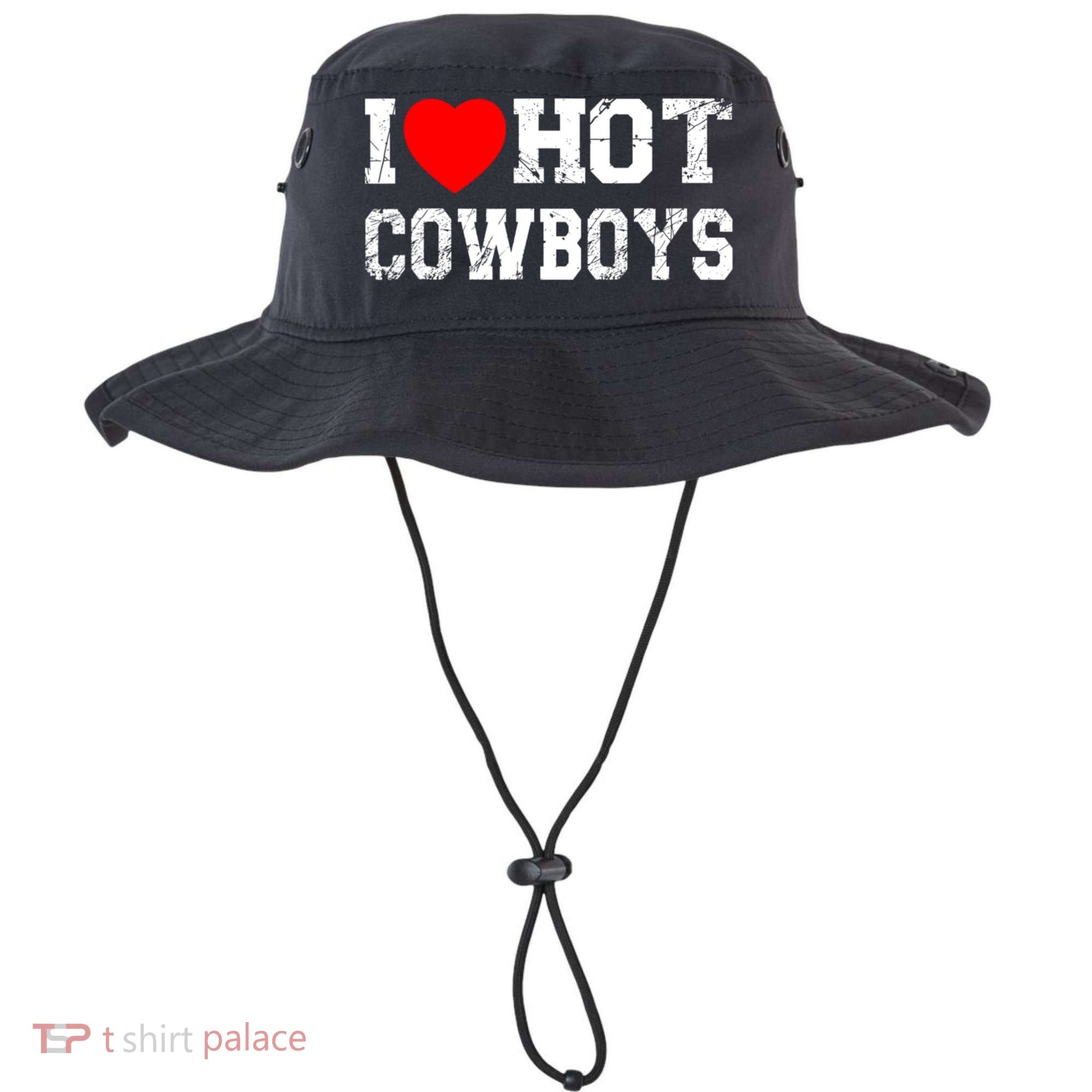 I Love Hot Cowboys, I Heart Hot Cowboys Lover Bucket Hat