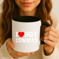 I Love Hot Cowboys, I Heart Hot Cowboys Lover Coffee Mug thumb 3