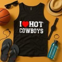 I Love Hot Cowboys, I Heart Hot Cowboys Lover Tank Top thumb 4
