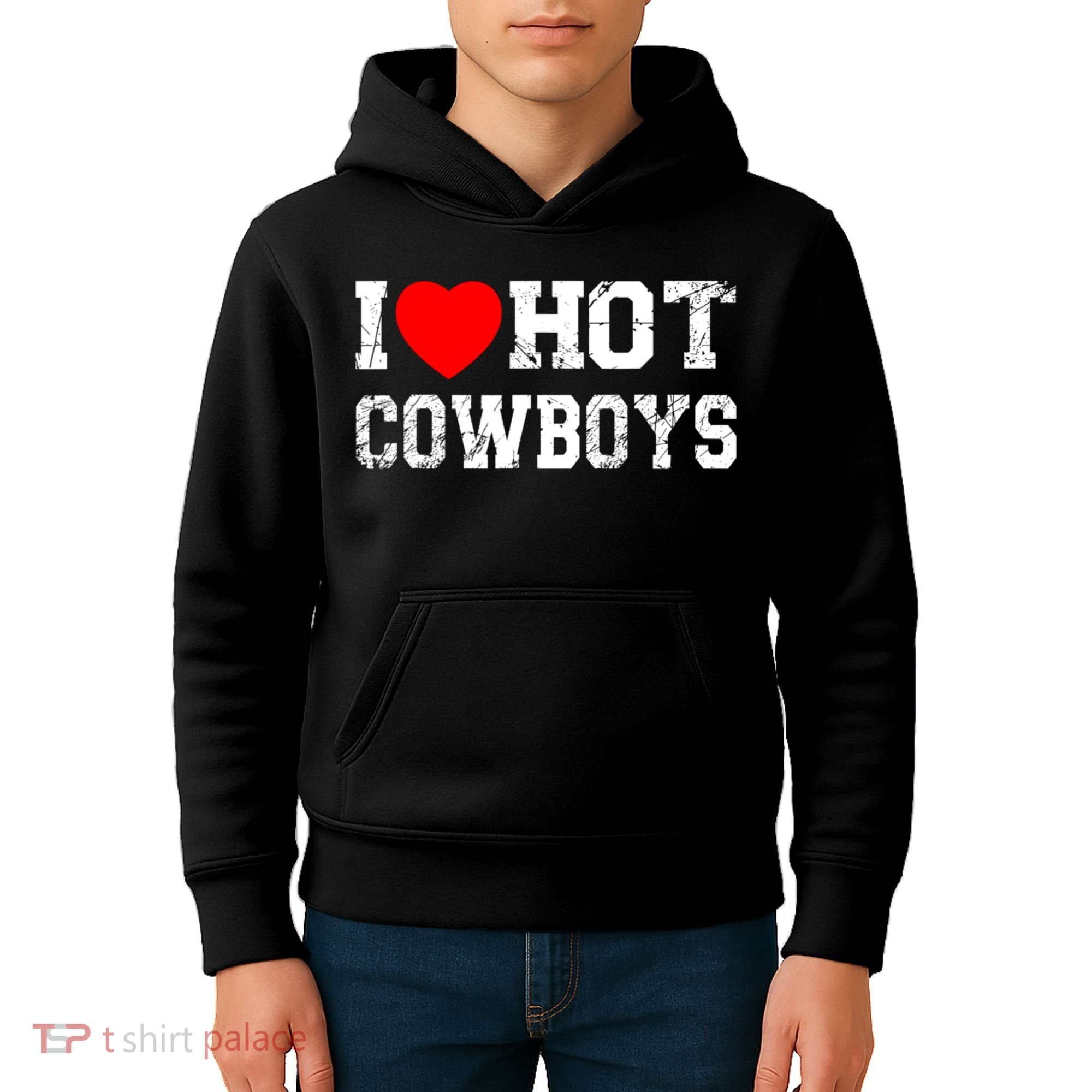 I Love Hot Cowboys, I Heart Hot Cowboys Lover Kids Hoodie