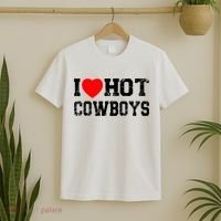 I Love Hot Cowboys, I Heart Hot Cowboys Lover T-Shirt thumb 2
