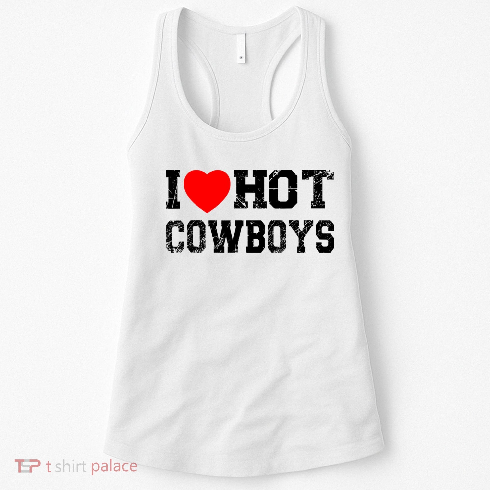 I Love Hot Cowboys, I Heart Hot Cowboys Lover Women's Tank Top