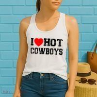 I Love Hot Cowboys, I Heart Hot Cowboys Lover Women's Tank Top thumb 2