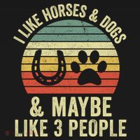 I Like Horses And Dogs And Maybe 3 People Horseback Riding Gift Women's Hoodie thumb 2
