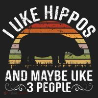 I Like Hippos And Maybe Like 3 People Hippopotamus Hippo Meaningful Gift Beanie thumb 2