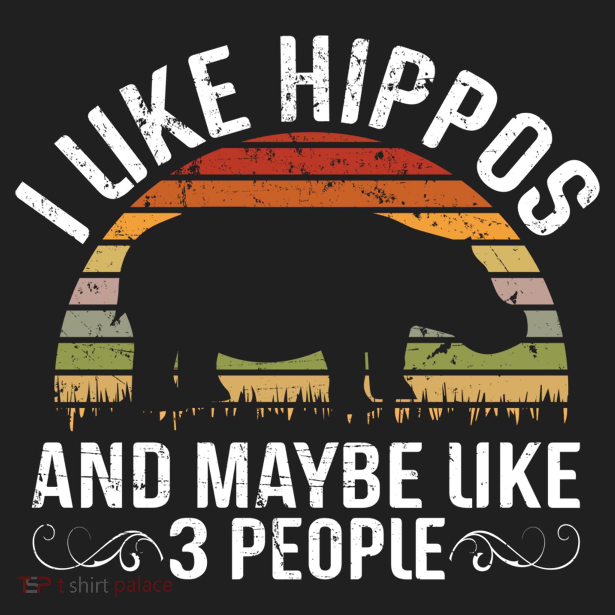 I Like Hippos And Maybe Like 3 People Hippopotamus Hippo Meaningful Gift Golf Towel