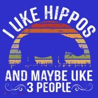 I Like Hippos And Maybe Like 3 People Hippopotamus Hippo Meaningful Gift Long Sleeve Shirt thumb 2