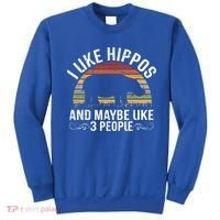 I Like Hippos And Maybe Like 3 People Hippopotamus Hippo Meaningful Gift Sweatshirt thumb 0