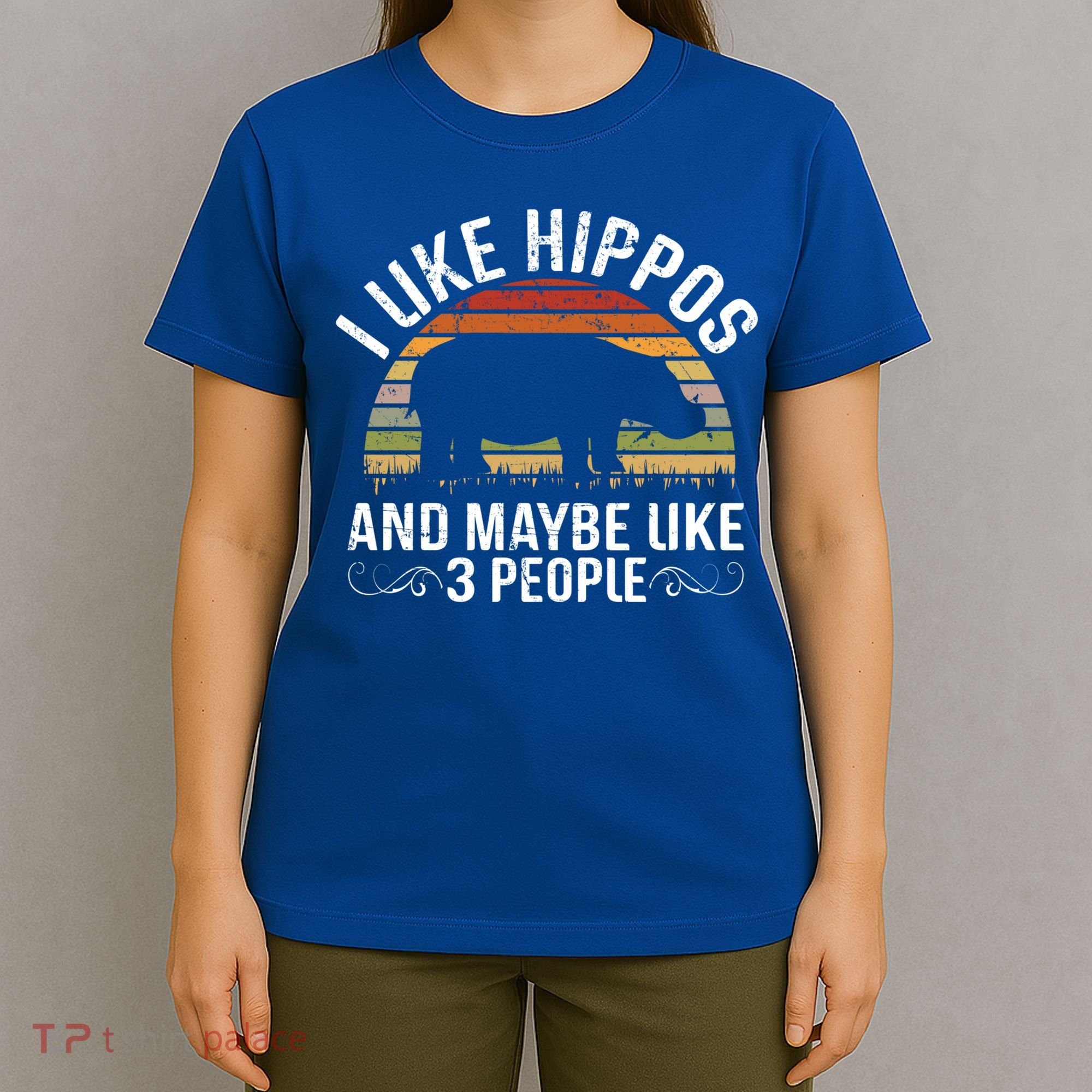 I Like Hippos And Maybe Like 3 People Hippopotamus Hippo Meaningful Gift T-Shirt