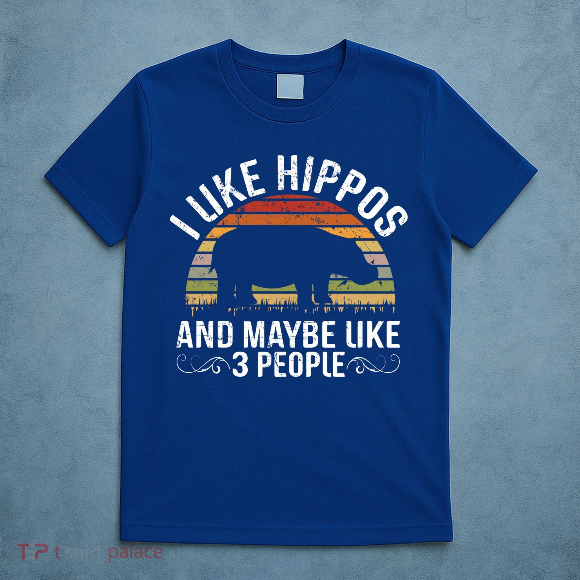 I Like Hippos And Maybe Like 3 People Hippopotamus Hippo Meaningful Gift T-Shirt