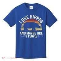 I Like Hippos And Maybe Like 3 People Hippopotamus Hippo Meaningful Gift Kids T-Shirt thumb 0