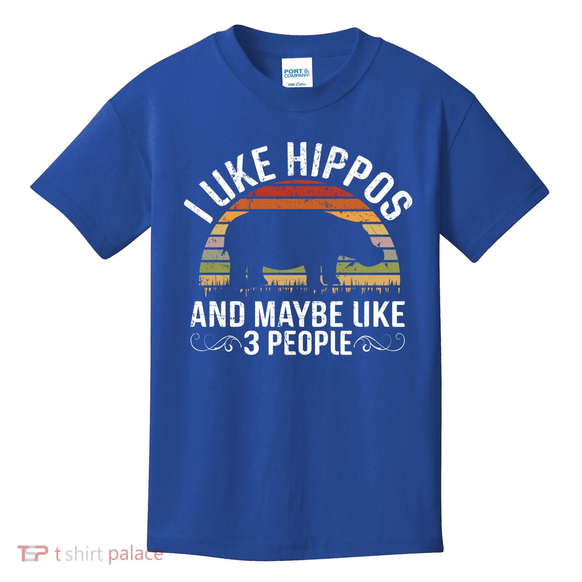 I Like Hippos And Maybe Like 3 People Hippopotamus Hippo Meaningful Gift Kids T-Shirt