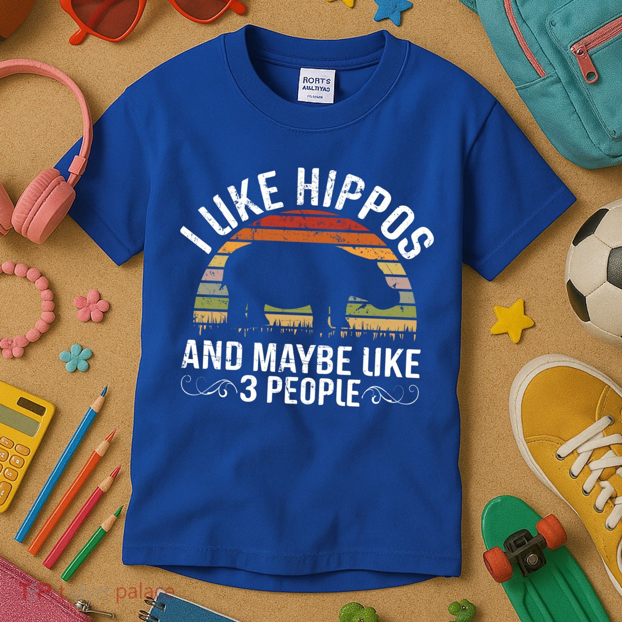 I Like Hippos And Maybe Like 3 People Hippopotamus Hippo Meaningful Gift Kids T-Shirt