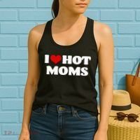 I Love Hot Moms Red Heart Hot Mother Women's Tank Top thumb 2